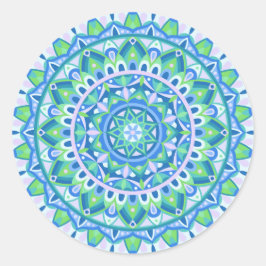 Adesivo Mandala Azul Boho Espiritual Geométrico Estético