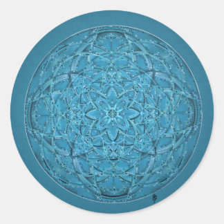 Adesivo Mandala azul desenhada à mão