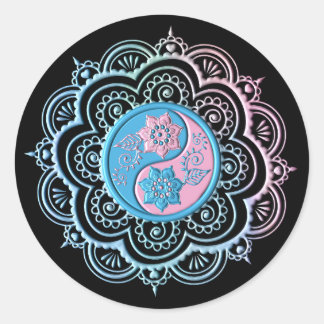 Adesivo Mandala Azul e Rosa
