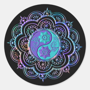 Adesivo Mandala Azul e Roxo