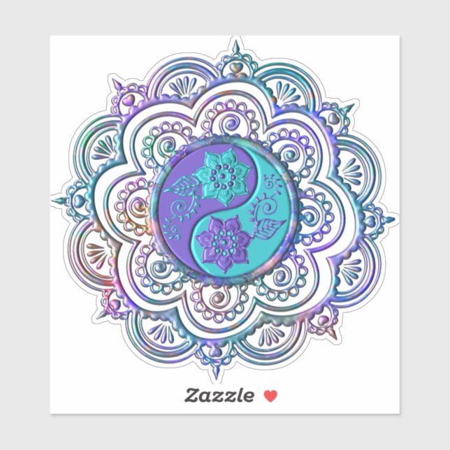 Adesivo Mandala Azul e Roxo (Folha)