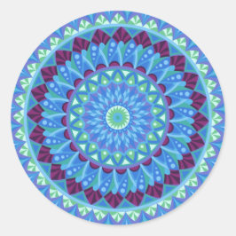 Adesivo Mandala Azul Estética Boho Sonhos da Meia-Noite