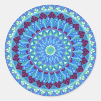 Adesivo Mandala Azul Estética Boho Sonhos da Meia-Noite