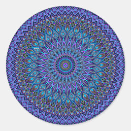 Adesivo Mandala Boho Blue Tea Purple Peacock Dourado Preto