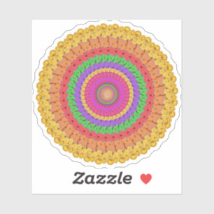 Adesivo Mandala Bola estilo crochê amarelo -