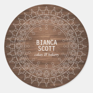 Adesivo Mandala chique de Boho na madeira escura
