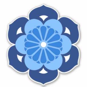 Adesivo Mandala da flor de Lotus, índigo e luz - azul