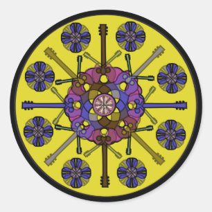 Adesivo Mandala da guitarra