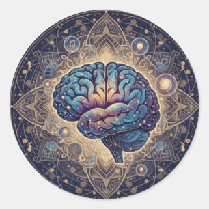 Adesivo Mandala da Mente Cósmica – Arte Cerebral Abstrata