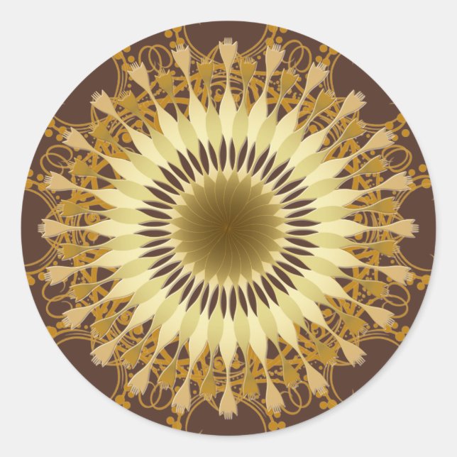 Adesivo Mandala Damask Lotus Flower Art (Frente)