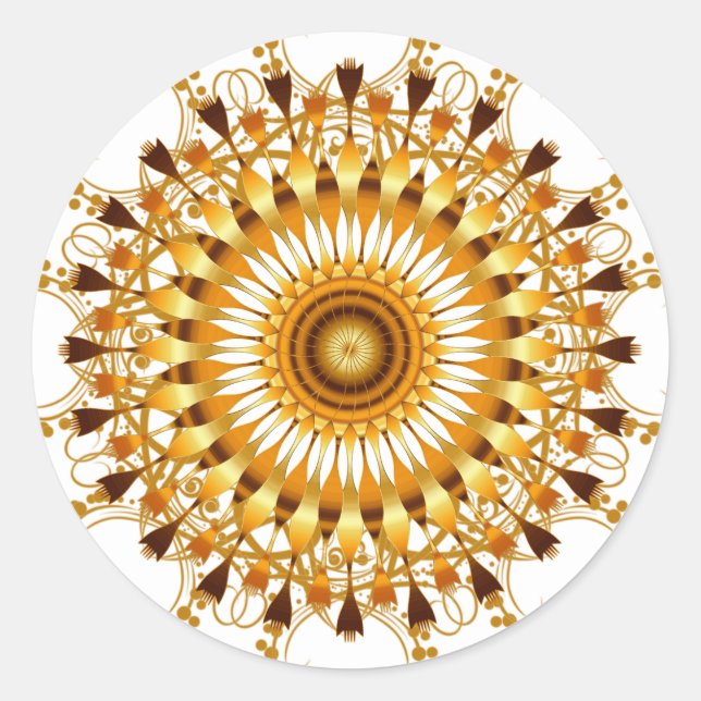 Adesivo Mandala Damask Lotus Flower Art (Frente)