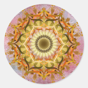 Adesivo Mandala Damask Lotus Flower Art Elegante