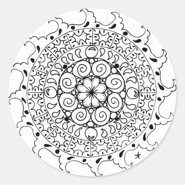 Adesivo Mandala das ondas do oceano (Frente)