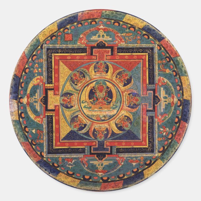 Adesivo Mandala de Amitayus. Escola tibetana do século XIX (Frente)
