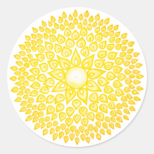 Adesivo Mandala de brilho amarela de Sun