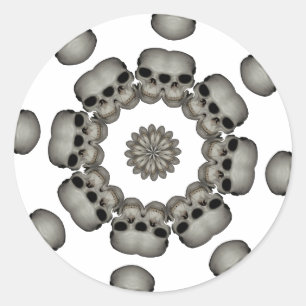 Adesivo Mandala de Crânio Humano Sinistro