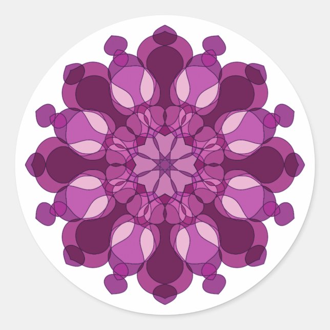 Adesivo Mandala de Flor Roxa Real (Frente)