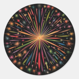 Adesivo Mandala de Fogos de Artifício - Arco-íris em Fundo