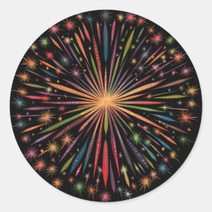 Adesivo Mandala de Fogos de Artifício - Arco-íris em Fundo