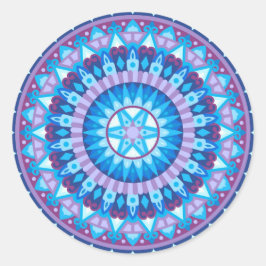 Adesivo Mandala de Inverno Azul Floco de Neve Decalque Geo