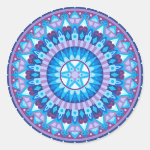 Adesivo Mandala de Inverno Azul Floco de Neve Decalque Geo