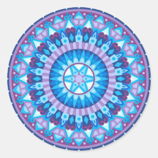 Adesivo Mandala de Inverno Azul Floco de Neve Decalque Geo