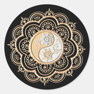 Adesivo Mandala de Ouro & Prata