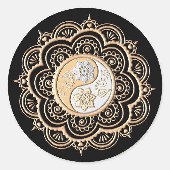 Adesivo Mandala de Ouro & Prata (Frente)