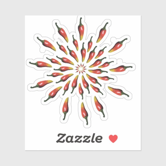 Adesivo Mandala de pimentões quentes (Folha)