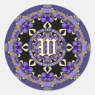 Adesivo Mandala de Renda Roxa Dourada Bohemiana Vintage