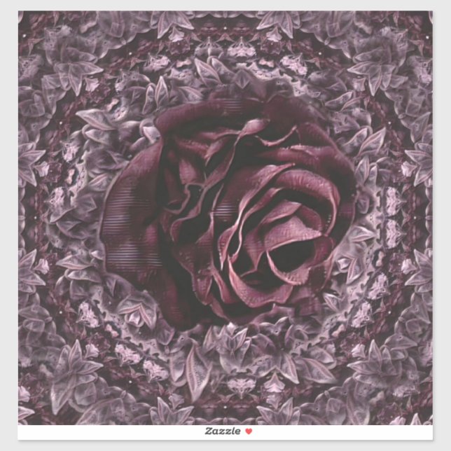 Adesivo Mandala de Rosa  (Folha)