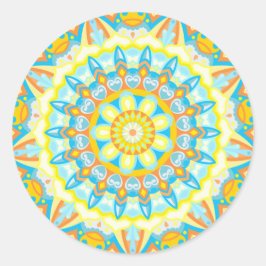 Adesivo Mandala de Verão Amarelo Laranja Estético Boho
