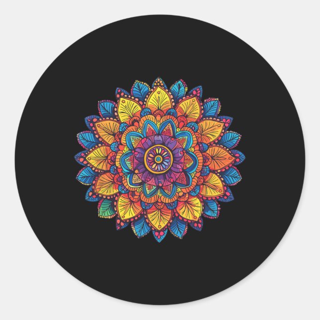 Adesivo Mandala do Arco-íris Geometria Espiritual  (Frente)