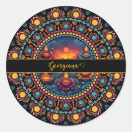 Adesivo Mandala do Festival Colorido Personalizado de Diwa