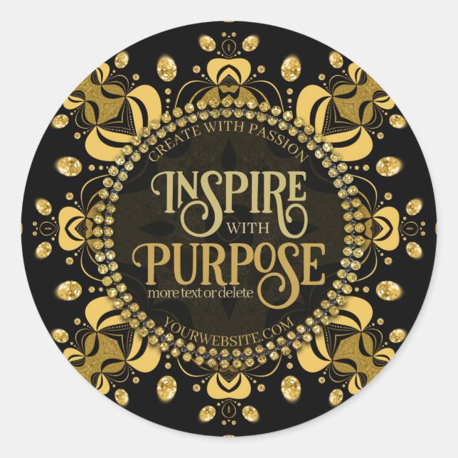 Adesivo Mandala Dourada de Geometria Gem Amarela (Frente)