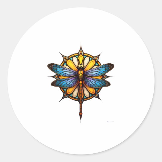 Adesivo Mandala Dragonfly Luminous Sacred Geometry Spiritu (Frente)