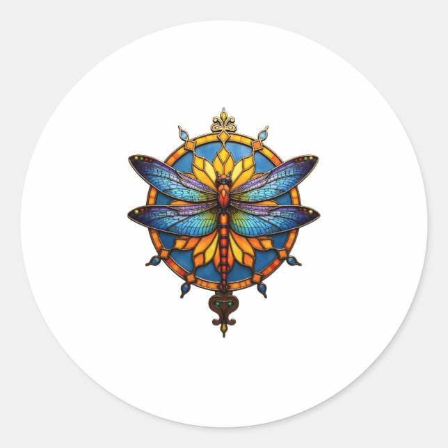 Adesivo Mandala Dragonfly Luminous Sacred Geometry Spiritu (Frente)