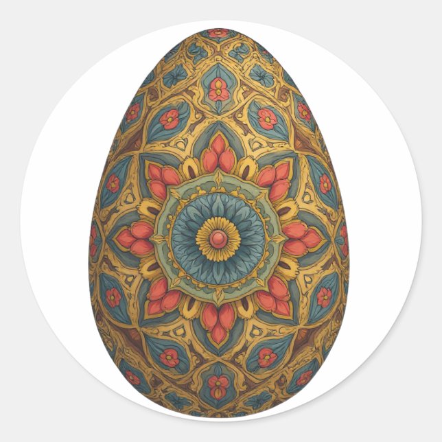 Adesivo Mandala Egg - Intrate Boho Floral Design (Frente)