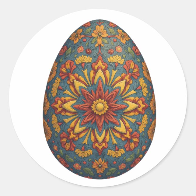 Adesivo Mandala Egg - Intrate Boho Floral Design (Frente)