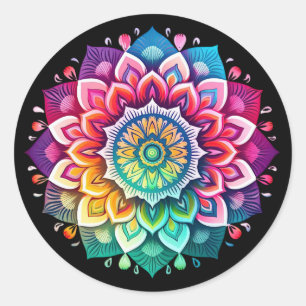 Adesivo Mandala Flor / Desenho de Arco-íris