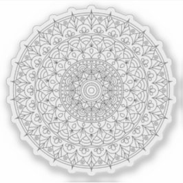 Adesivo Mandala Flor preto e branco desenhado pela mão