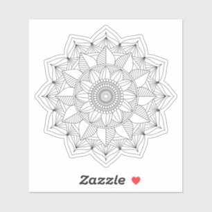 Adesivo Mandala Floral Geométrica Negra v1