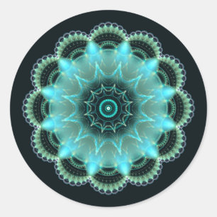 Adesivo Mandala fractal de estrela brilhante