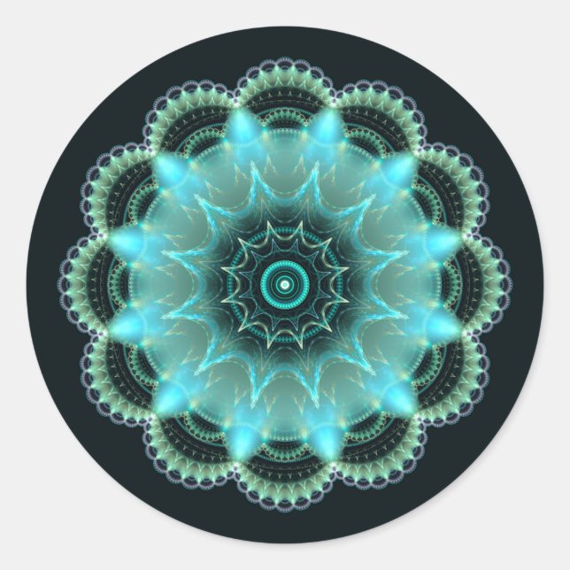 Adesivo Mandala fractal de estrela brilhante (Frente)