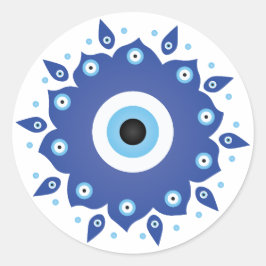 Adesivo Mandala Grego Mau Azul Branco