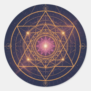 Adesivo Mandala Luminoso da Harmonia Dourada