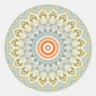Adesivo Mandala Medallion em Verde, Azul e Laranja