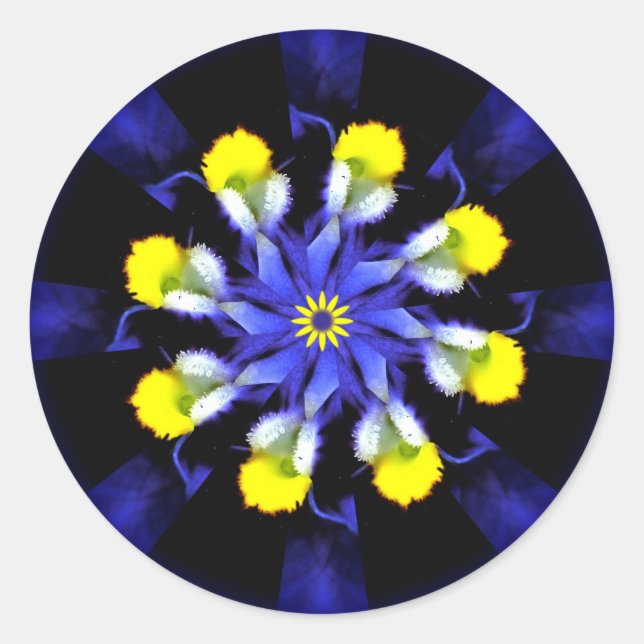 Adesivo Mandala Pansy Blue & Yellow Stickers (Frente)