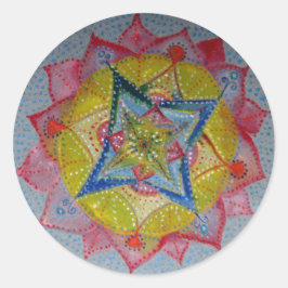 Adesivo Mandala Pintado À Mão, Pintado Clássico Redondo, G