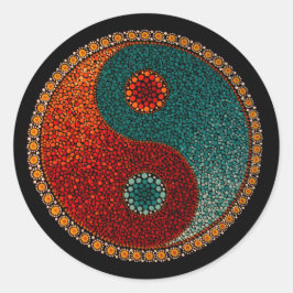 Adesivo Mandala pintado mão de Yin Yang